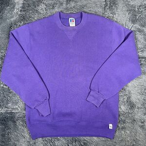VINTAGE RUSSELL ATHLETIC SWEATSHIRT MEN'S MEDIUM BLANK PURPLE VTG USA MADE